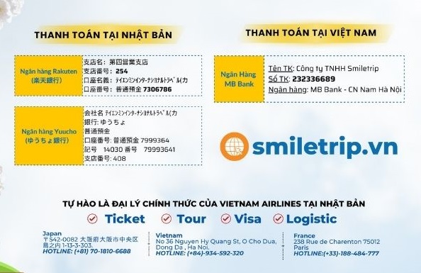 Số Tài Khoản giao dịch chính thức của SmileTrip