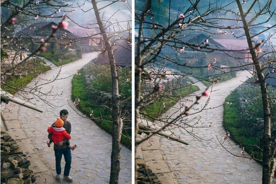 Con đường yên bình vào buổi sáng