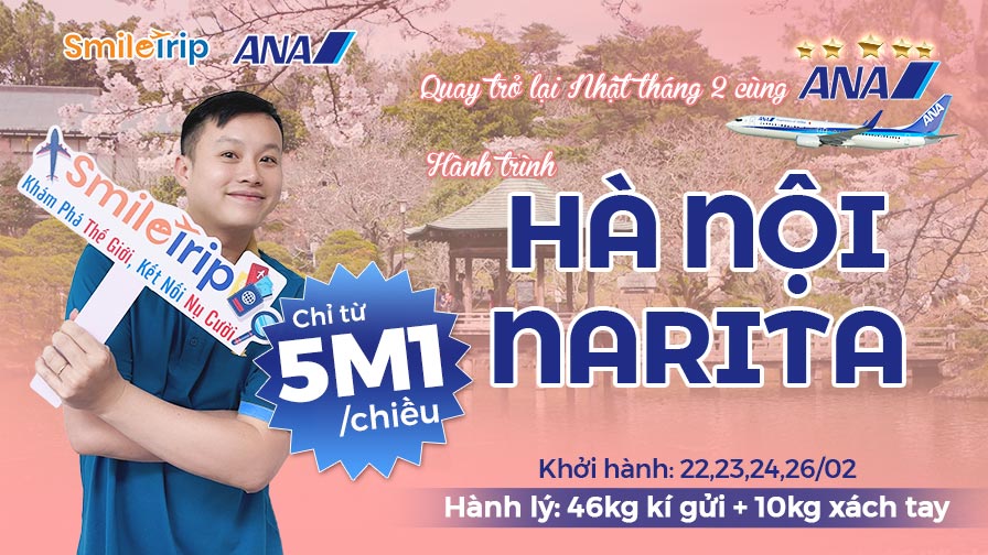 SmileTrip mở bán vé máy bay GIÁ ƯU ĐÃI hãng All Nippon Airways