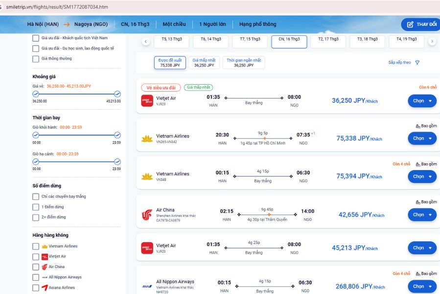 Săn vé máy bay giá rẻ đi Nagoya tại SmileTrip ngay