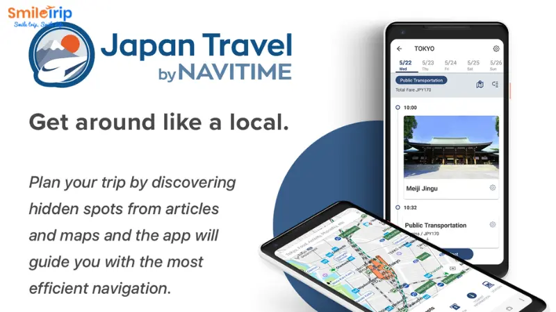 Ứng dụng Navitime for Japan Travel được sử dụng phổ biến