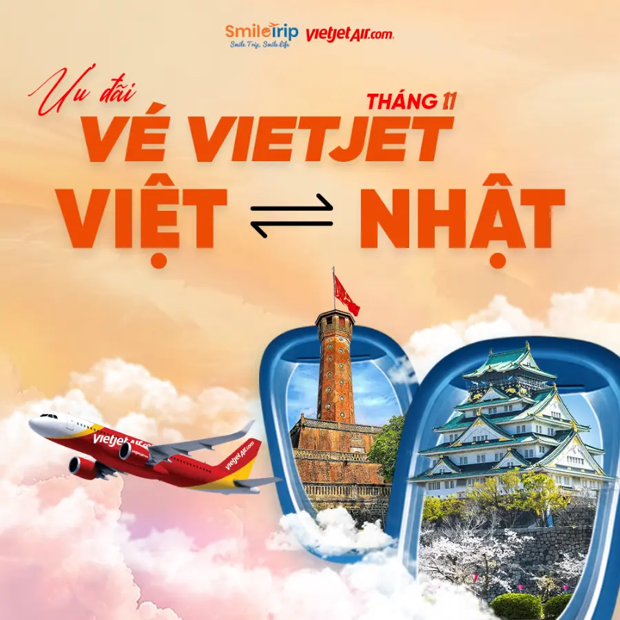 Vé máy bay Block Vietjet Việt - Nhật tháng 11 giá rẻ bất ngờ