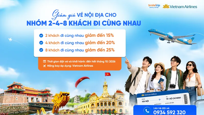 GIẢM GIÁ VÉ NỘI ĐỊA – ĐI CÀNG ĐÔNG, GIÁ CÀNG HỜI